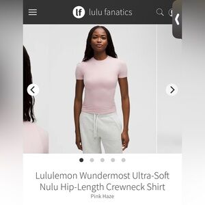 Lululemon Wundermost Ultra Soft Nulu Crewneck Shirt Size L in Pink Haze